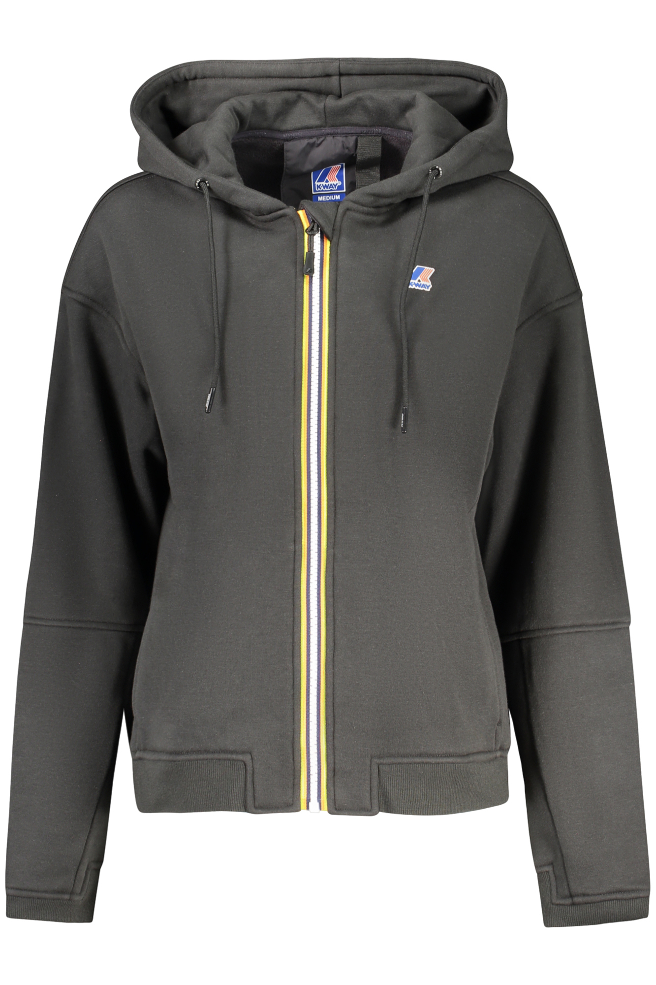 K-WAY FELPA CON ZIP DONNA - Nero