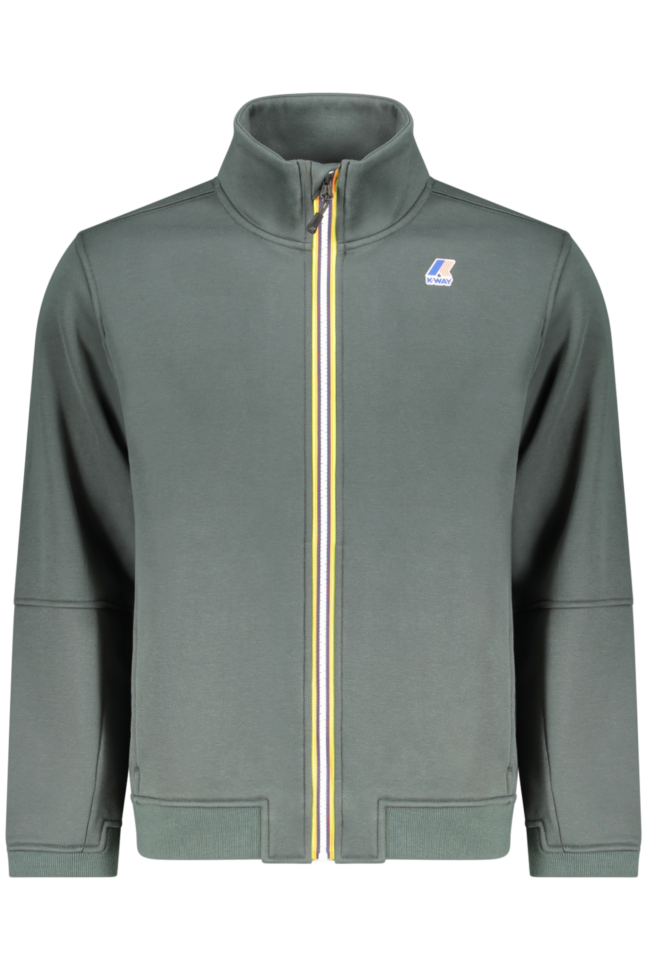 K-WAY FELPA CON ZIP UOMO - Verde