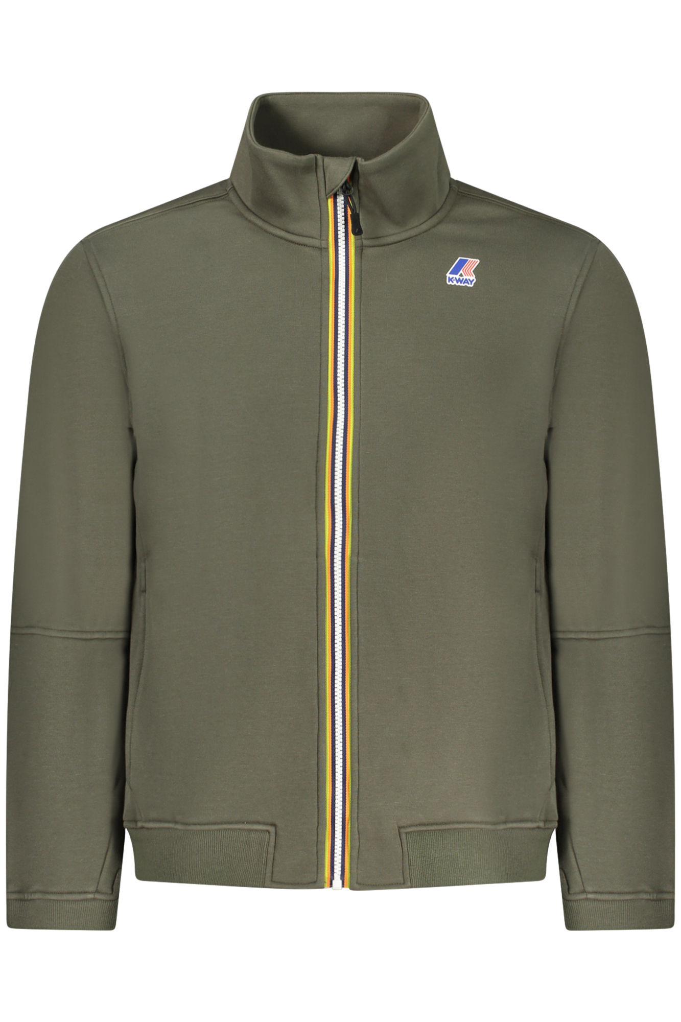 K-WAY FELPA CON ZIP UOMO - Verde