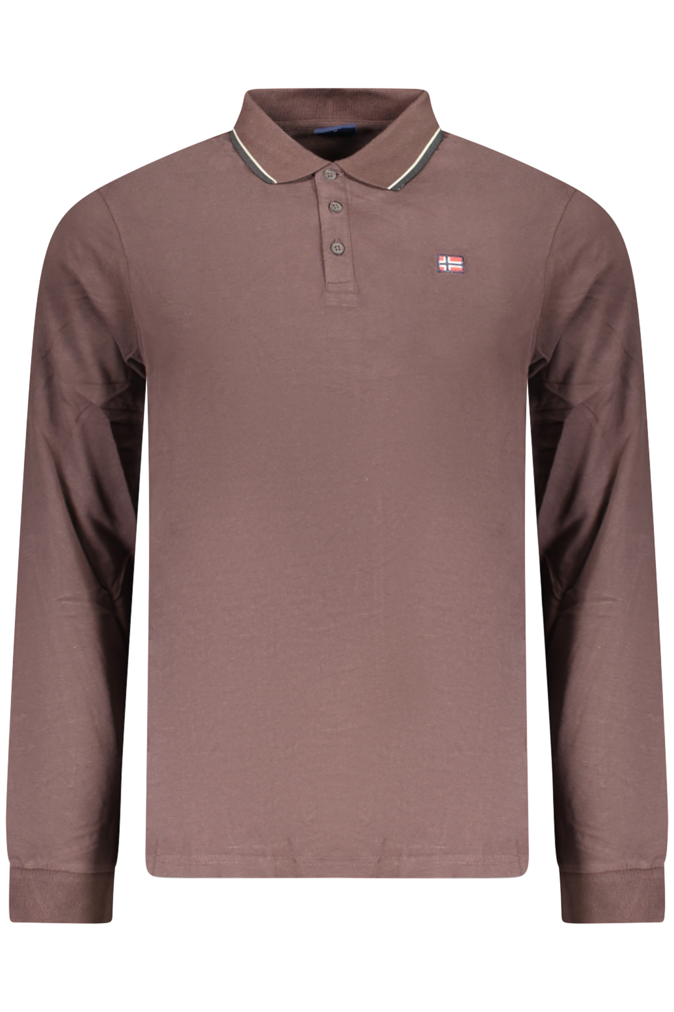 NORWAY 1963 POLO MANICHE LUNGHE UOMO - Marrone