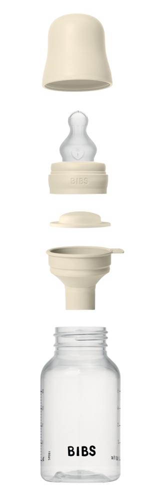 Biberon in plastica con tettarella in silicone 150 ml flusso lento Ivory - immagine 2
