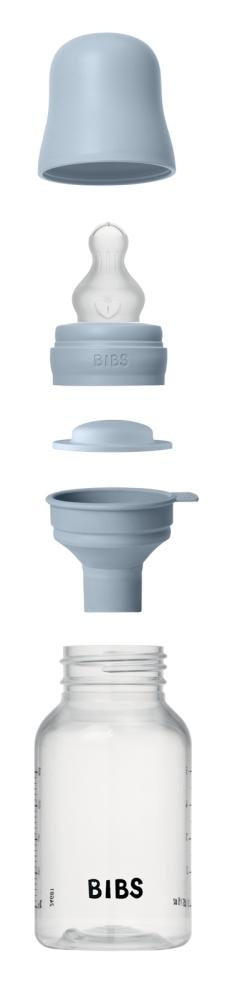 Biberon in plastica con tettarella in silicone 150 ml flusso lento Baby Blue - immagine 2