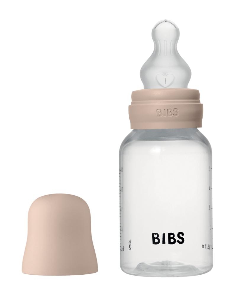 Biberon in plastica con tettarella in silicone 150 ml flusso lento Blush