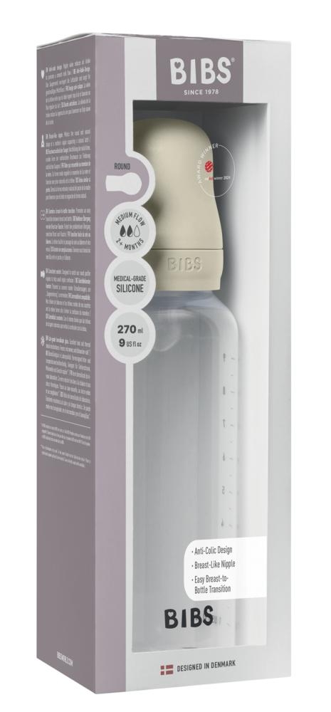 Biberon in plastica con tettarella in silicone 270 ml flusso medio Ivory - immagine 3