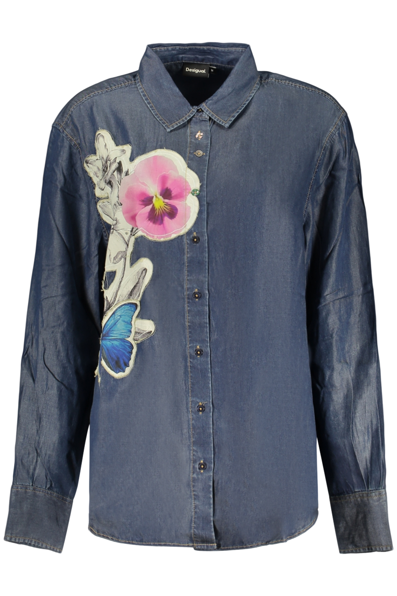 DESIGUAL CAMICIA MANICHE LUNGHE DONNA - Blu