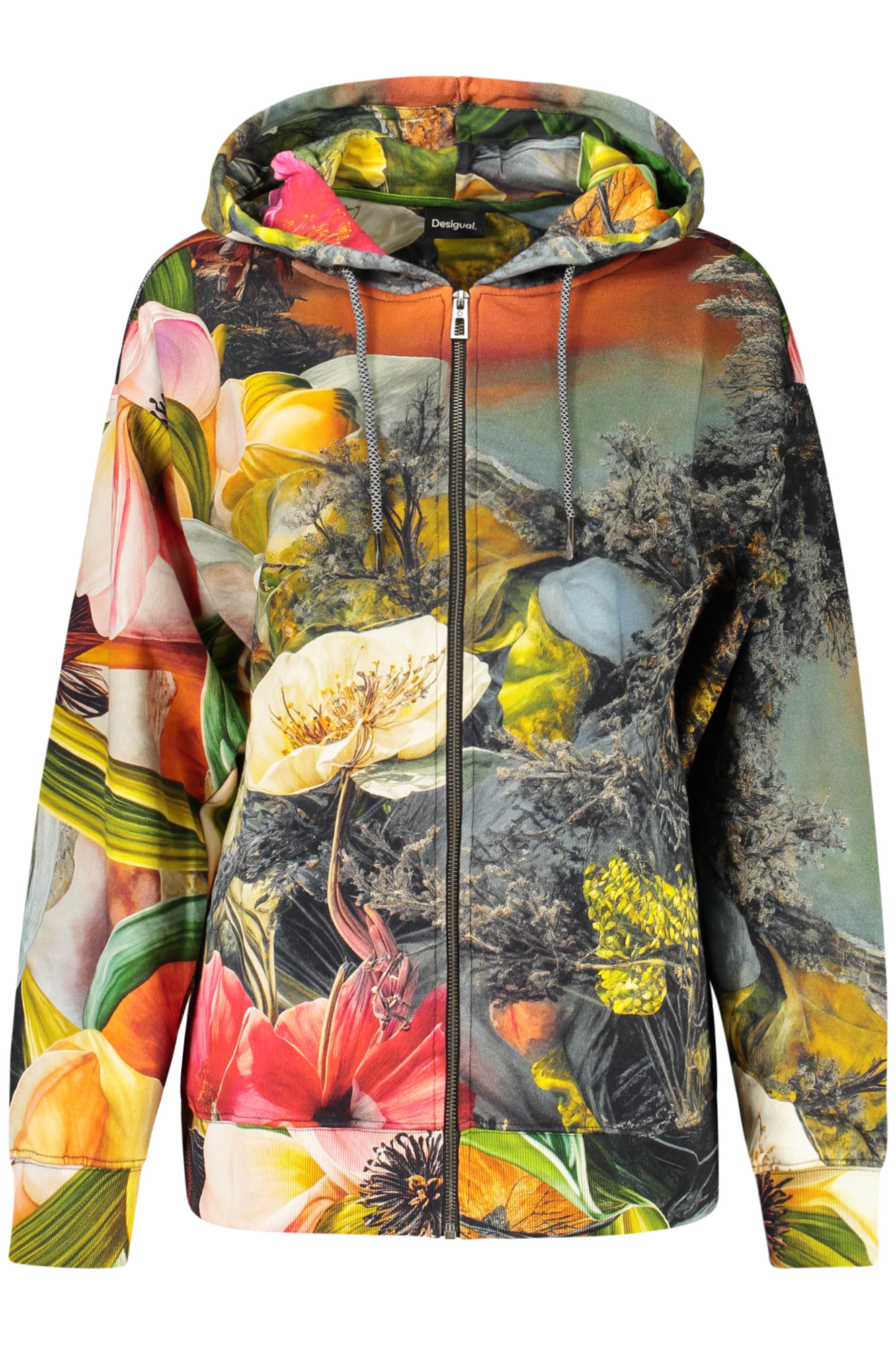 DESIGUAL FELPA CON ZIP DONNA - Grigio