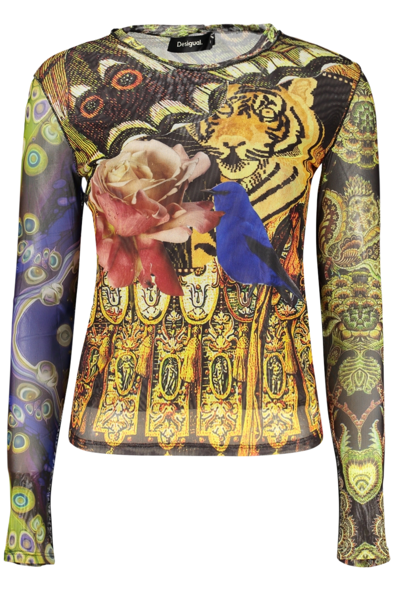DESIGUAL T-SHIRT MANICHE LUNGHE DONNA - Giallo